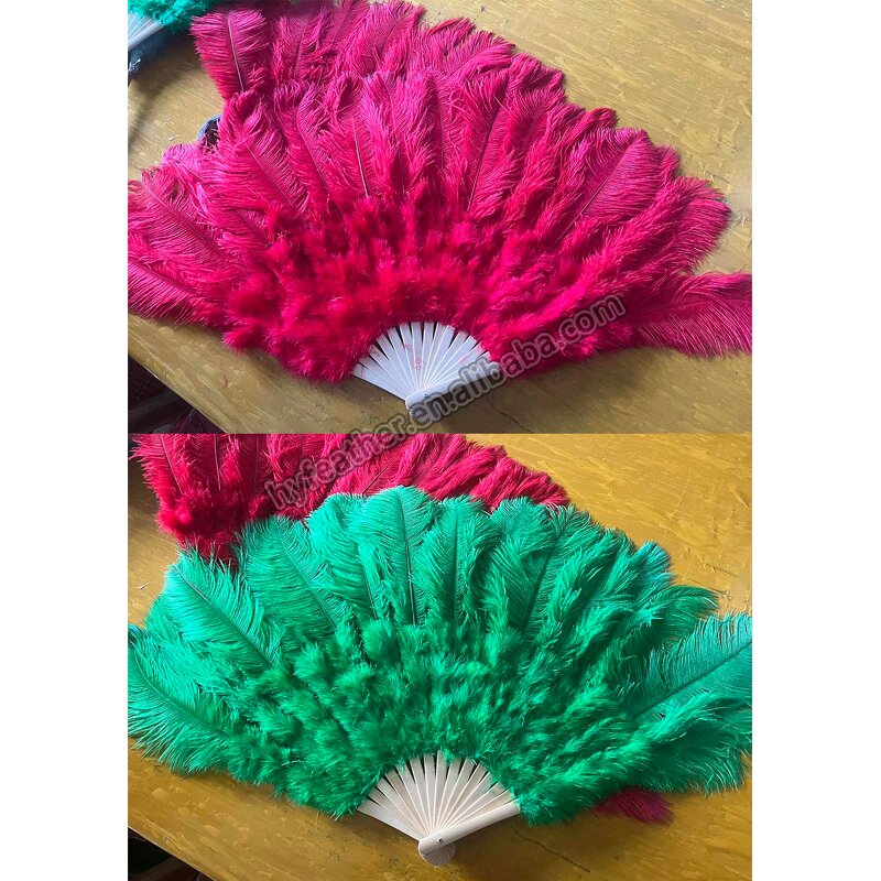 Ostrich Feather Fan Manufacturer - Dyed Bridal Dance Accessory