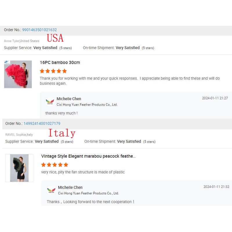 Turkey Feather Fan Factory - White Women Costume Show