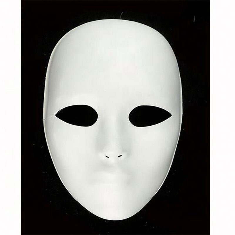 Full Face Party Mask Manufacturer - White Plastic Carnival
