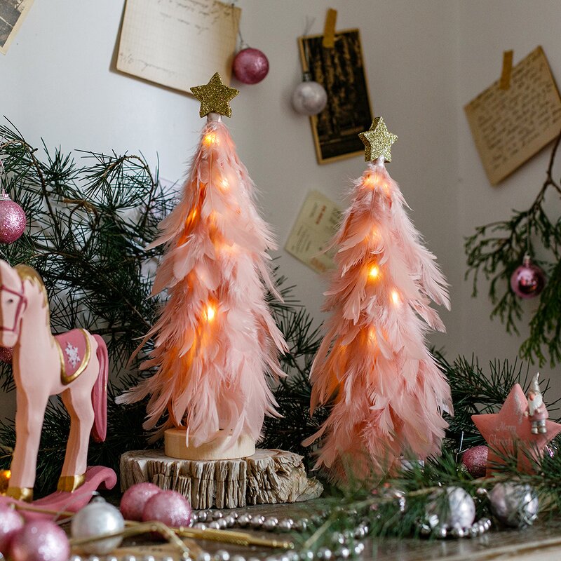 Rooster Feather Christmas Tree Manufacturer - Dyed Silver Decor