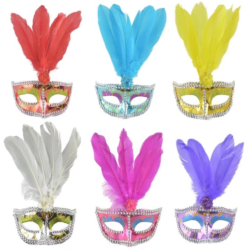 Feather Party Mask Manufacturer - Pink Venetian Carnival