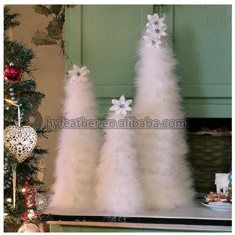 Goose Rooster Feather Tree Factory - Green Red Farmhouse