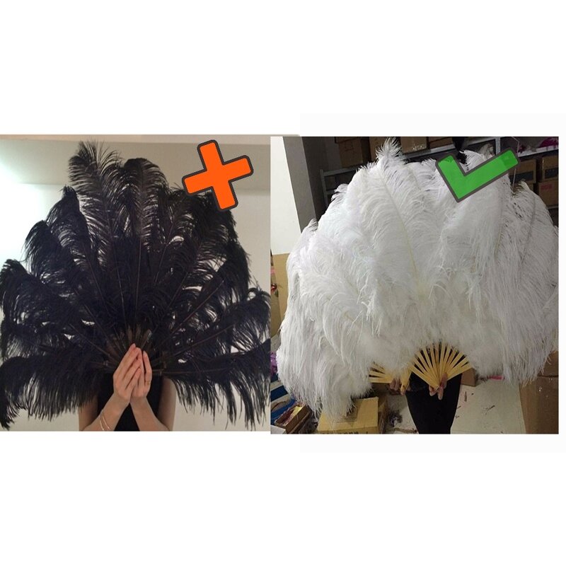Ostrich Feather Hand Fan Manufacturer - Salmon Large Bridal