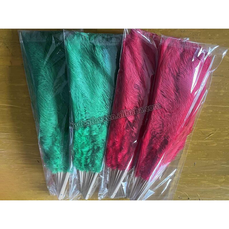 Ostrich Feather Fan Manufacturer - Dyed Bridal Dance Accessory