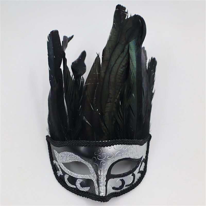 Rooster Feather Mask Manufacturer - Green Men Venetian Carnival