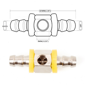 T-Shaped Barb Connector Supplier - 3/8 1/2 Fuel Pressure Gauge