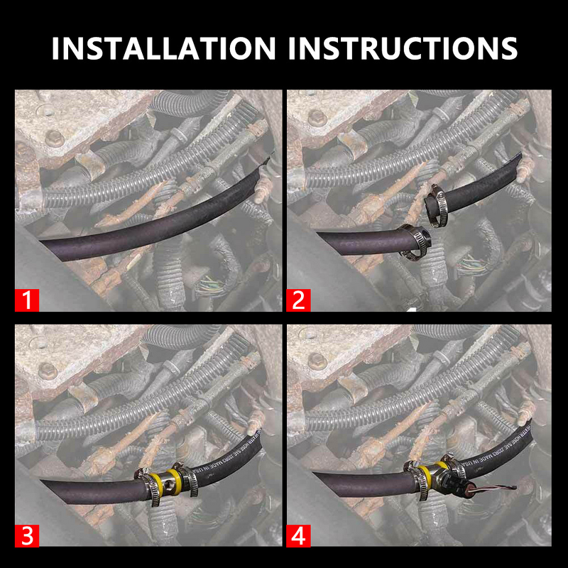 T-Shaped Barb Connector Supplier - 3/8 1/2 Fuel Pressure Gauge