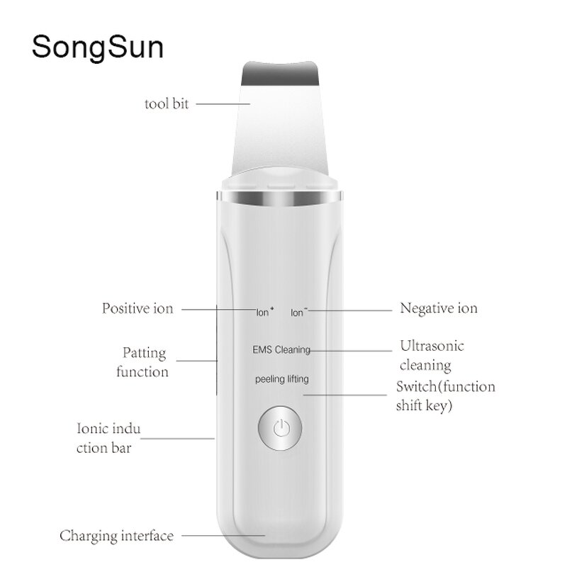 Ultrasonic Ion Skin Scrubber Manufacturer - Pink Color Spatula Peeling Shovel