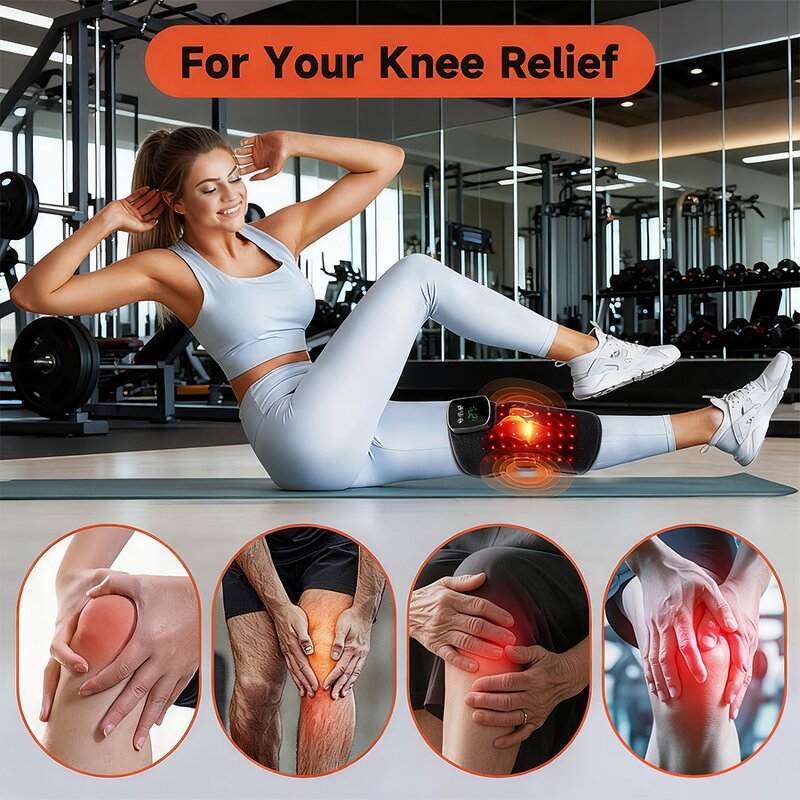 Red Light Therapy Knee Brace Manufacturer - Wireless Rechargeable Heated Vibration