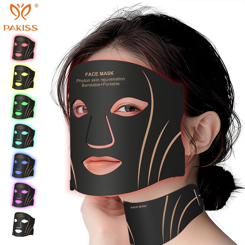 LED Facial & Neck Mask Factory - New 7 Color Silicone Soft Red Light