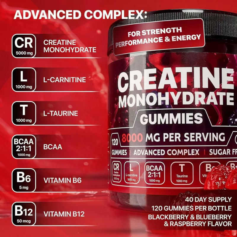 Creatine Gummy Factory - Bulk Hot Selling Monohydrate Softgels Cross-Border Vitamins