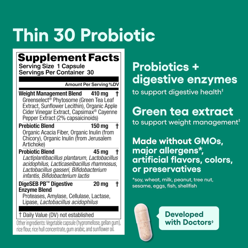 Digestive Enzyme Capsule Factory - OEM Probiotic Green Tea Chili Slim Probiotics Thin