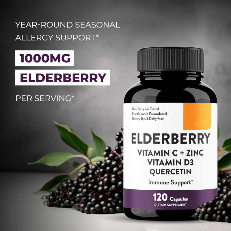 Elderberry Capsule Manufacturer - OEM ODM 6in1 Vitamin C Zinc Immune Respiratory Support