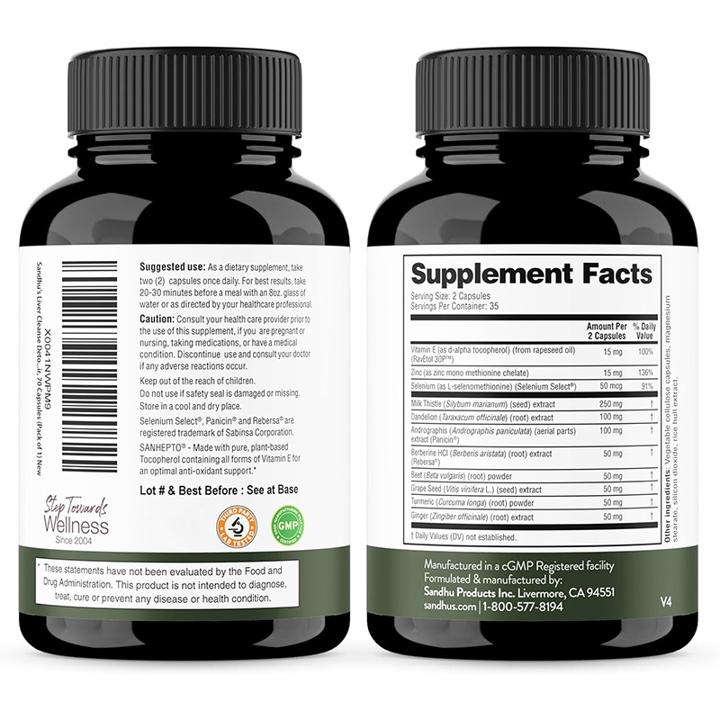 Liver Cleanse Capsule Factory - OEM 70 Vegetarian 11-in-1 Milk Thistle Dandelion Detox