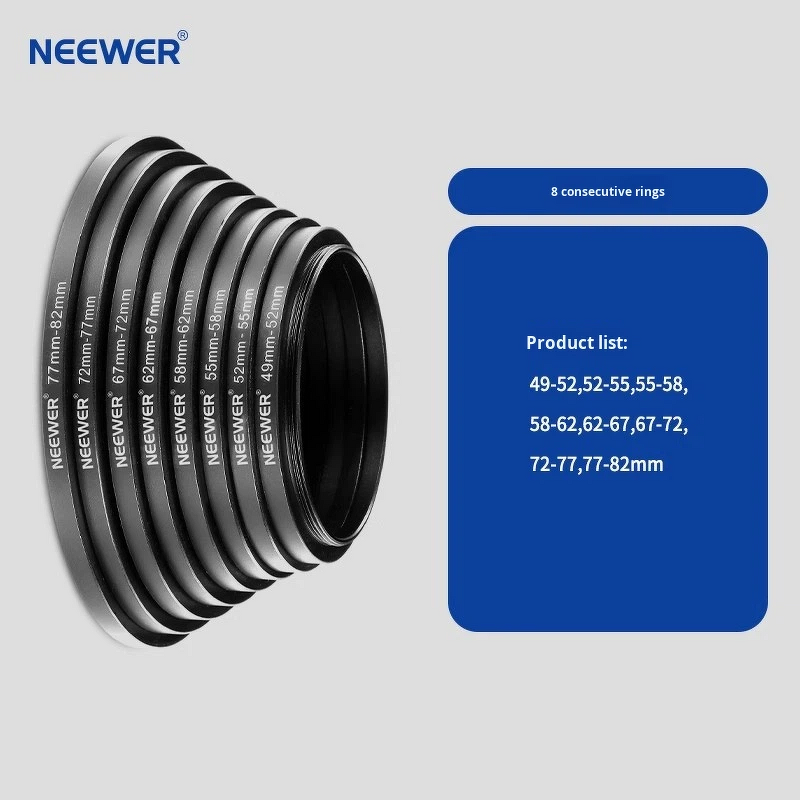 Filter Adapter Rings Manufacturer - 18pcs 37-82mm