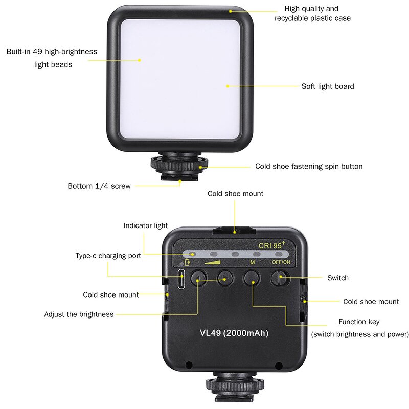 LED Video Light Manufacturer - VL49 Portable