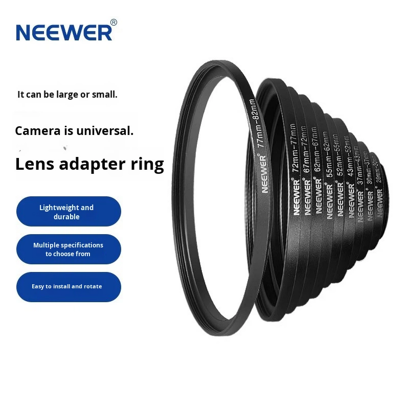 Filter Adapter Rings Manufacturer - 18pcs 37-82mm