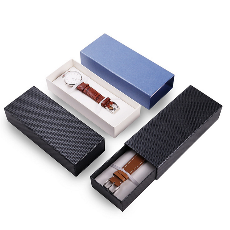 PU Watch Jewelry Box Factory - Unique Men's Draw Box Sliding Packaging Custom