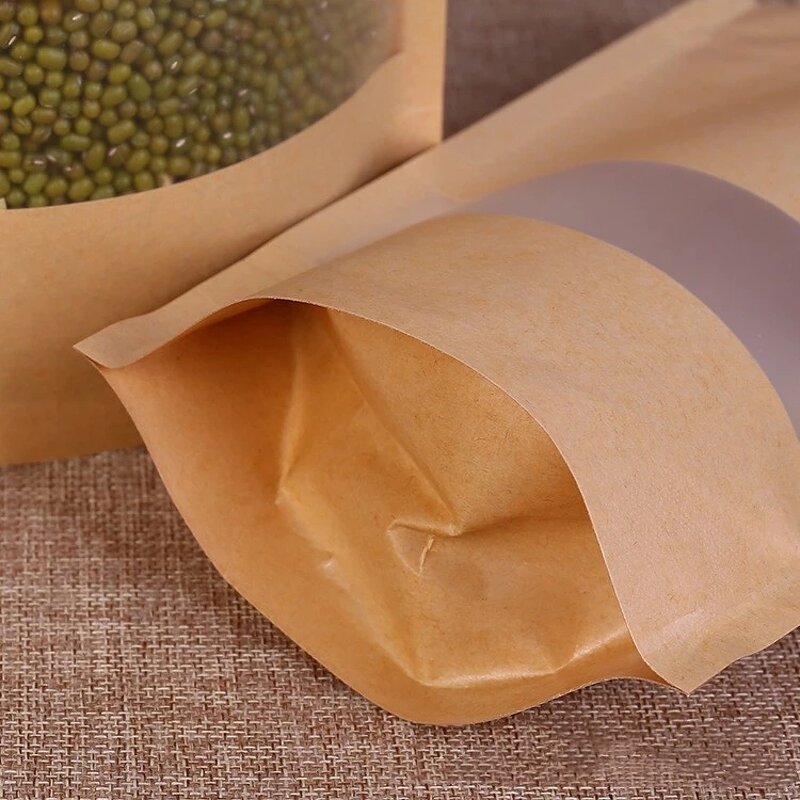 Kraft Paper Ziplock Pouch Manufacturer - Moisture-Proof Brown Heat Sealable Stand-Up