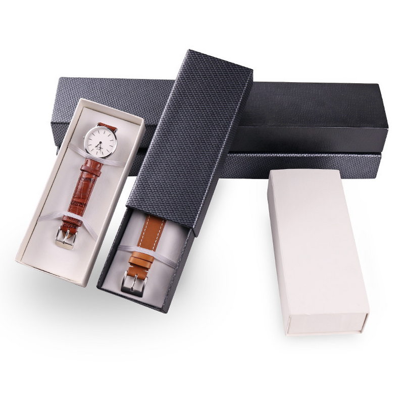 PU Watch Jewelry Box Factory - Unique Men's Draw Box Sliding Packaging Custom