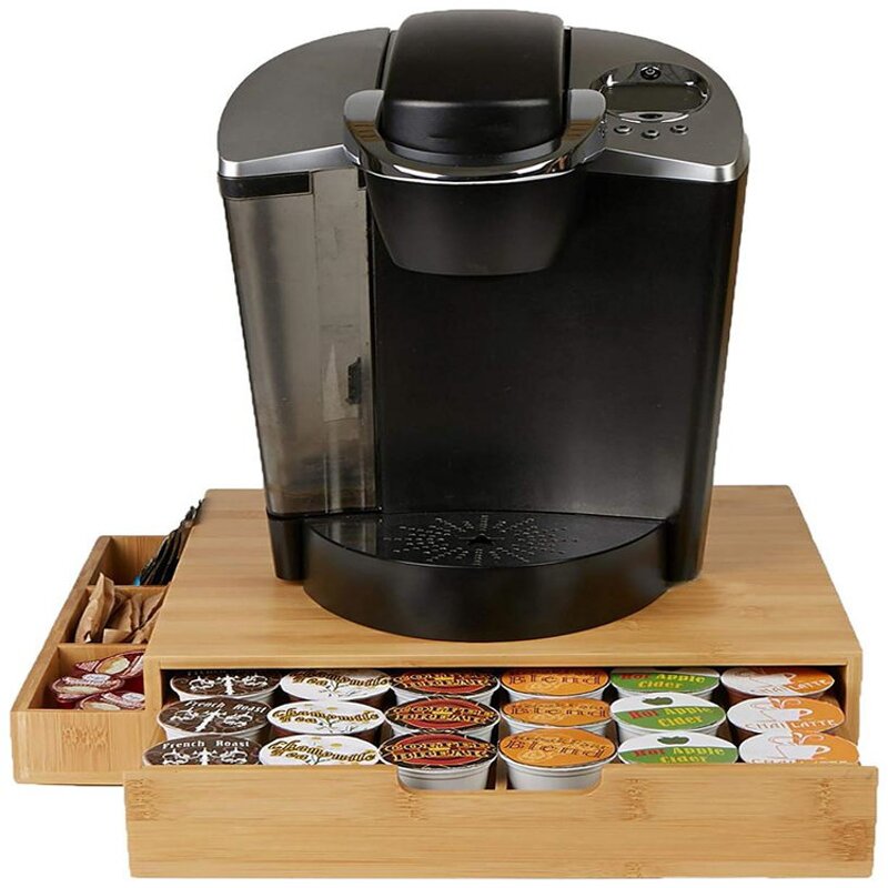 Bamboo Coffee Capsule Box Manufacturer - New Design Dispenser Holder for K Cups
