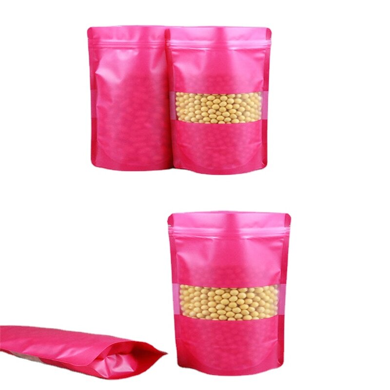 Transparent Stand up Pouch Factory - Thickened Frosted Open Window Ziplock Bag