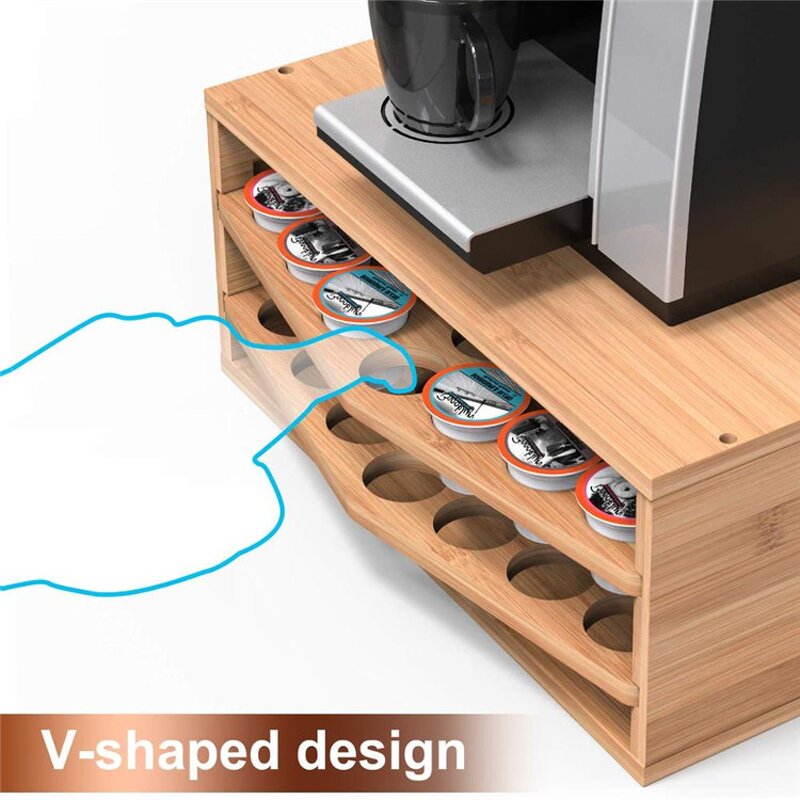 Bamboo Coffee Capsule Box Manufacturer - New Design Dispenser Holder for K Cups