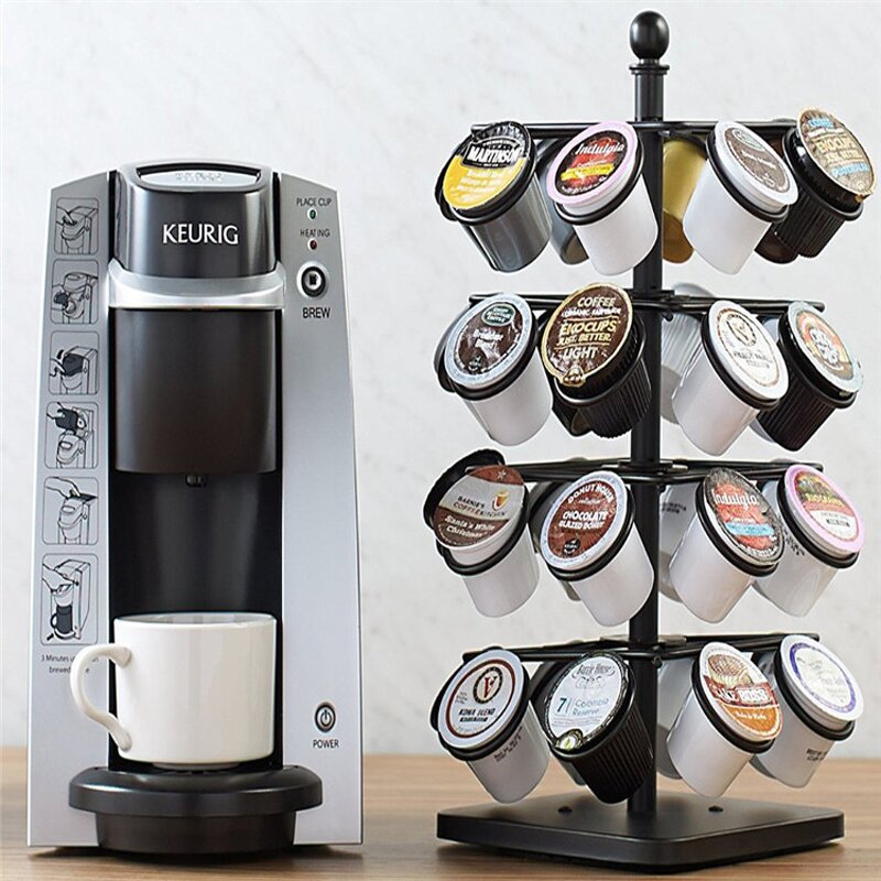 Coffee Pods Organizer Manufacturer - Black Spinning Carousel K Cup Holder
