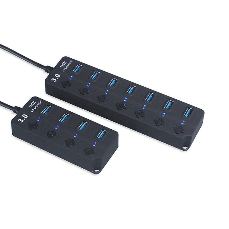7-Port USB 3.0 Hub Factory - Aluminum Docking Station with Switches 5Gbps