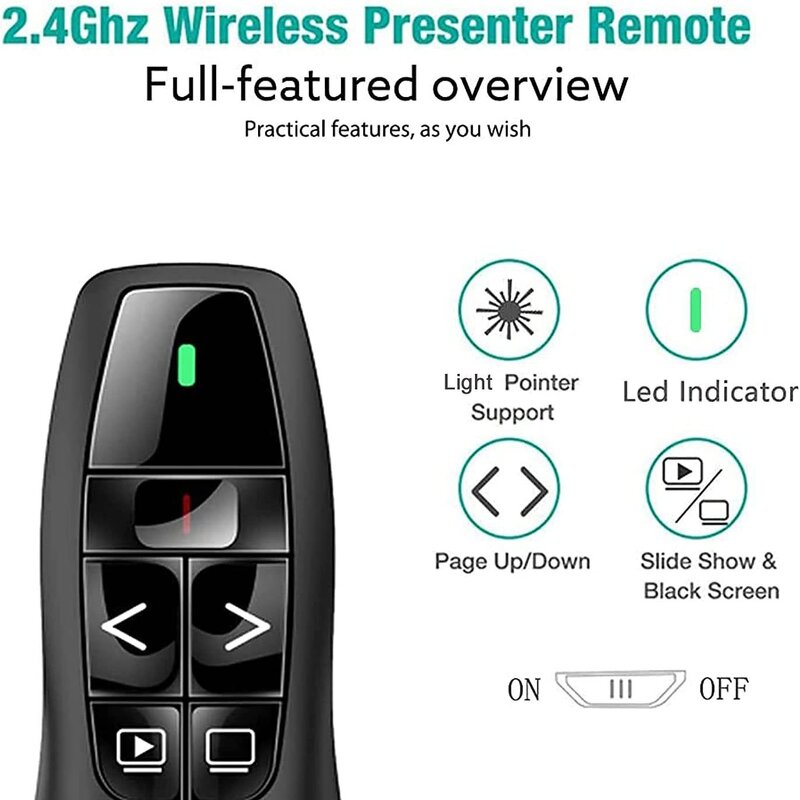 Wireless Laser Pointer Pen Manufacturer - 2.4G RF USB PPT Remote Control Mouse