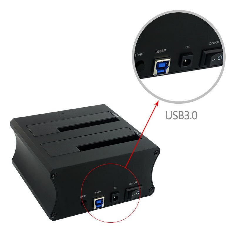 HDD Docking Station Manufacturer - USB3.0 2-Bay Aluminum Case with Cloning
