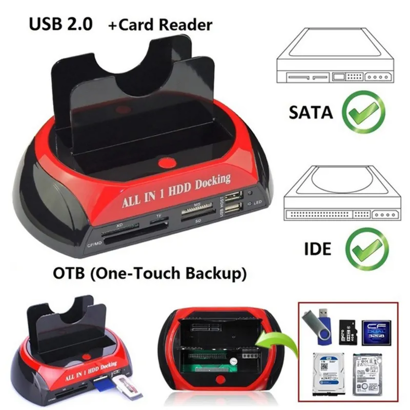 Dual-Disk HDD Base Manufacturer - All in 1 2.5 3.5" SATA OTB Multifunctional