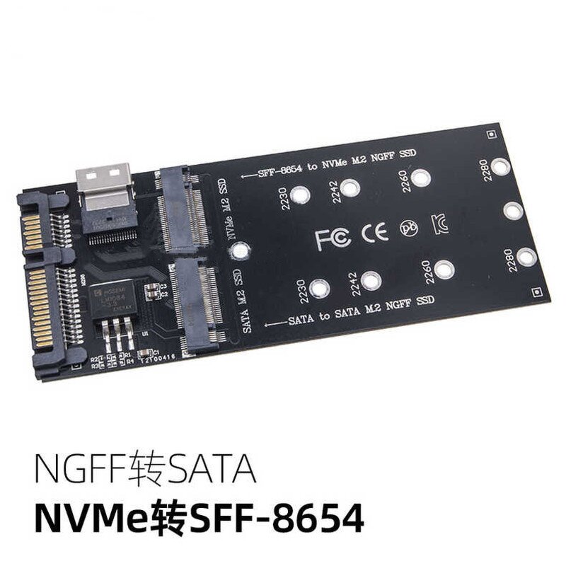 U.2 to M.2 SSD Converter Manufacturer - SFF-8654 22Pin for SATA Expansion