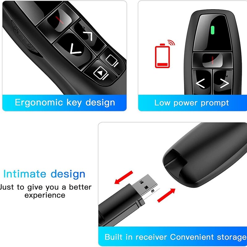 Wireless Laser Pointer Pen Manufacturer - 2.4G RF USB PPT Remote Control Mouse