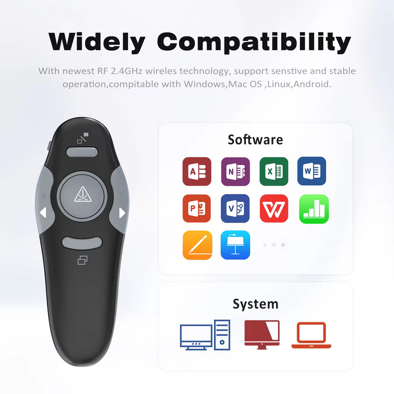 Presentation Clicker Manufacturer - PowerPoint Remote for PC Mac Google Slides