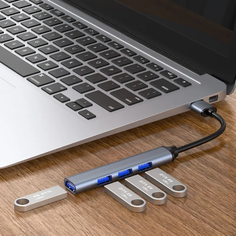 4-in-1 USB C Hub Manufacturer - Aluminum Alloy 3.0 to 4 Ports High-Speed