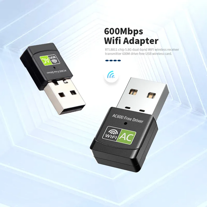Mini WiFi Adapter Manufacturer - 600Mbps Dual Band RTL8811 Chip Free Driver