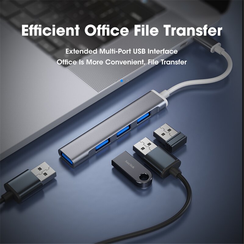 USB 3.0 Hub Factory - 4-Port Type-C Splitter 5Gbps Speed for Laptop