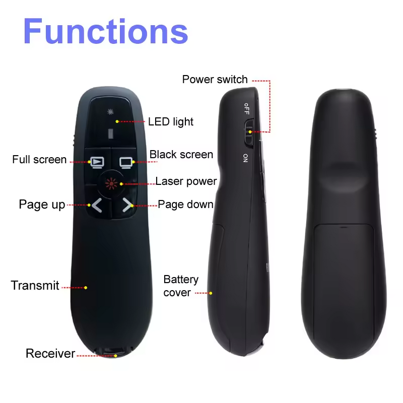 Wireless Presenter Remote Manufacturer - 2.4GHz USB Red Laser Pointer for PPT