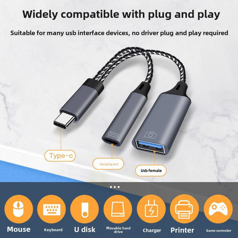 Type-C USB Adapter Manufacturer - Two-in-One OTP Protected Charging Converter