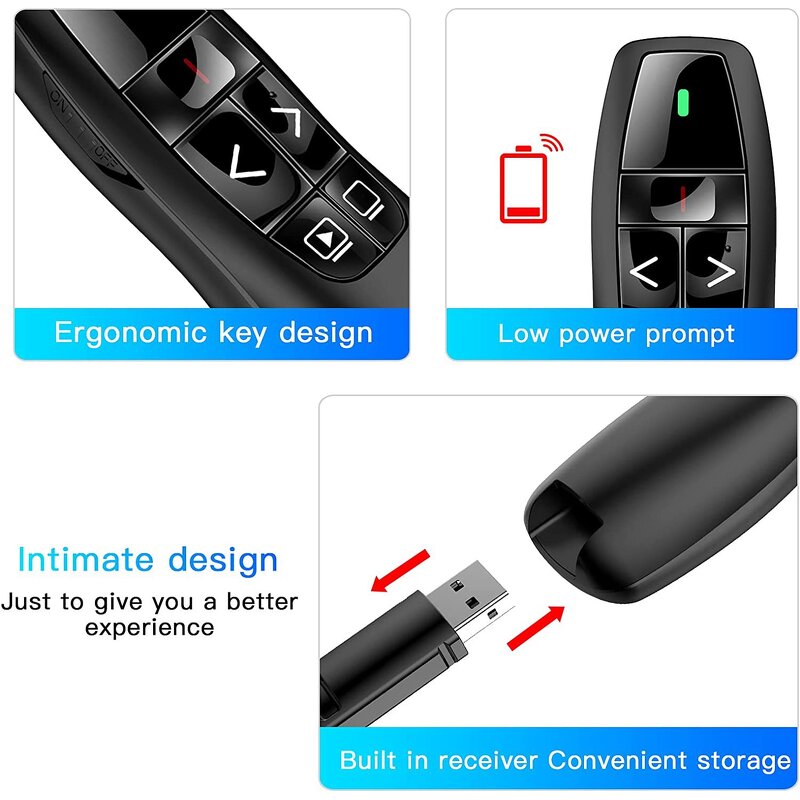 Laser Pointer Remote Manufacturer - 2.4G USB Wireless PPT Control Mouse