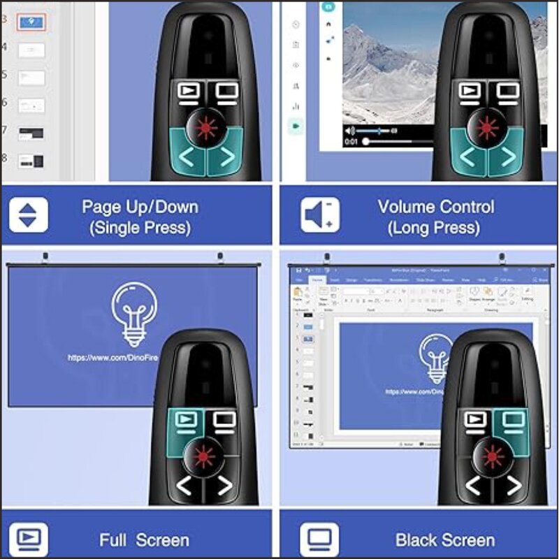 Wireless Presenter Remote Manufacturer - 2.4GHz USB Red Laser Pointer for PPT