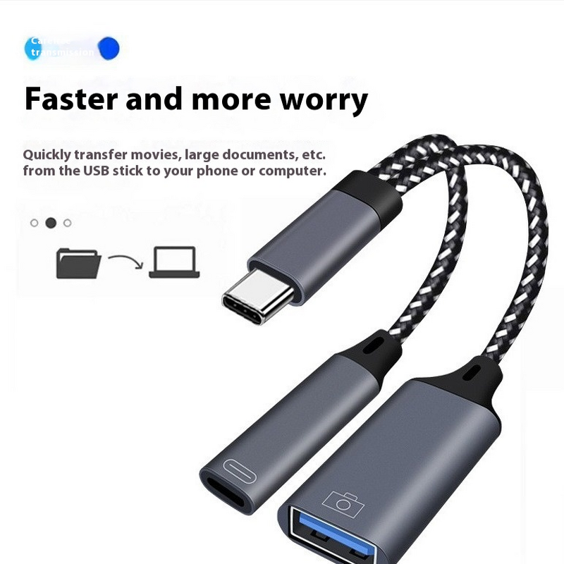 Type-C USB Adapter Manufacturer - Two-in-One OTP Protected Charging Converter