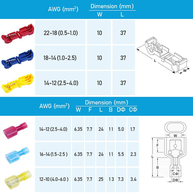 Quick Splice Terminal Kit Factory - 240 Pcs T-Tap Self-stripping Male
