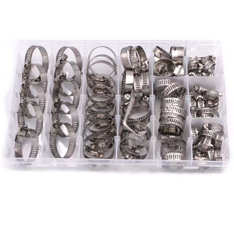 Hose Clamps Kit Factory - 91pcs Stainless Steel Adjustable Worm Gear