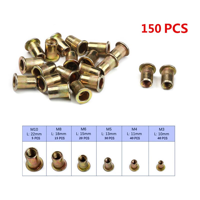 Nut Rivet Tool Kit Factory - 150PCS Hand Riveter Metric Size M3-M10