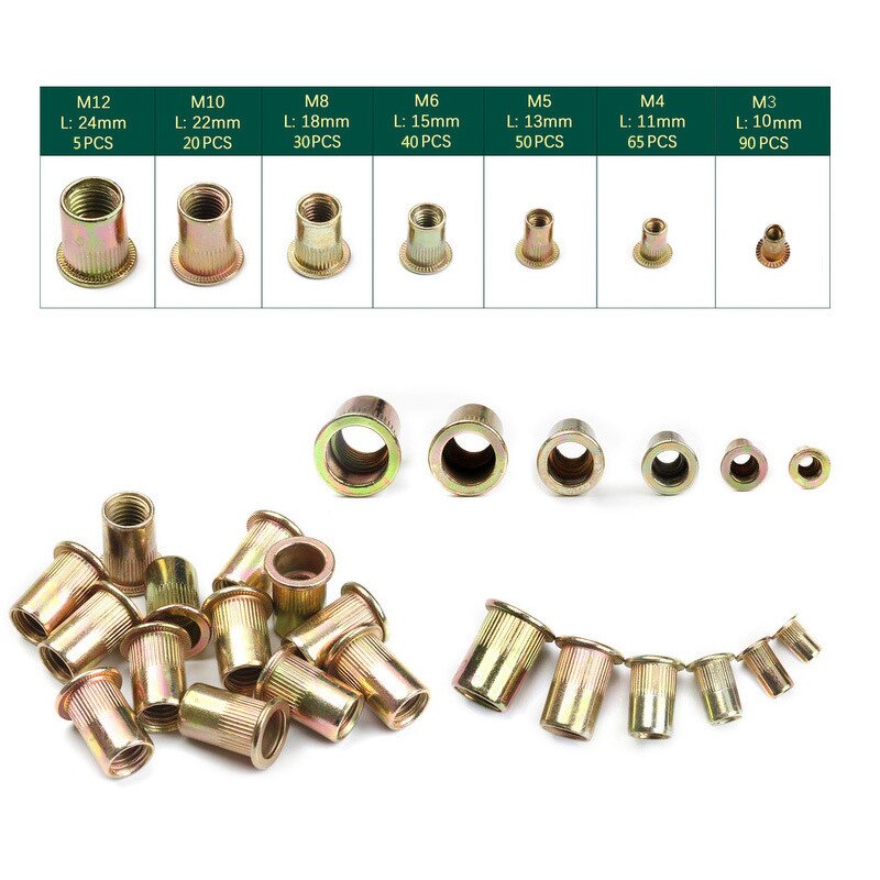 Rivet Nut Set Manufacturer - 300PCS Carbon Steel Painted Zinc Vertical