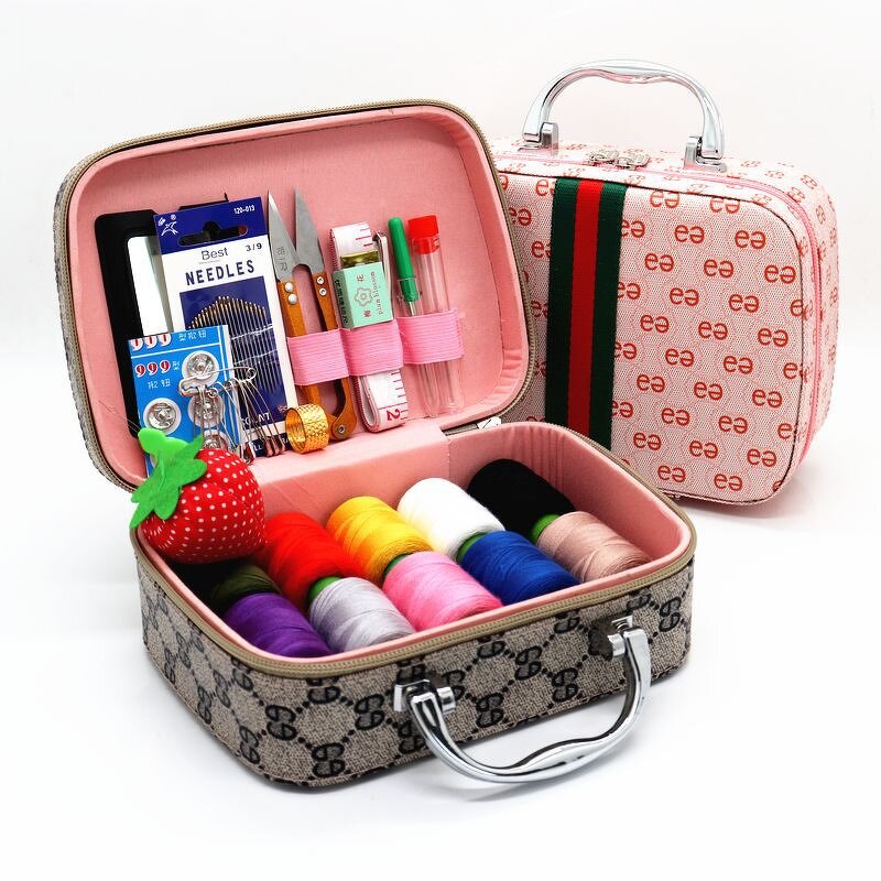 Knitting Kit Manufacturer - Leather Storage Box Sewing Tool Set