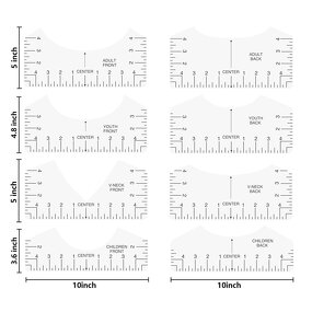 T-Shirt Ruler Factory - 8pcs Industrial Grade DIY Guide for Heat Press