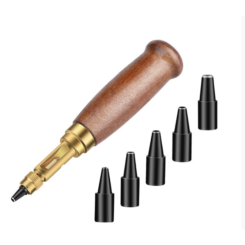 Leather Hole Punch Manufacturer - Screw Punch Wood Handle Belt Tool
